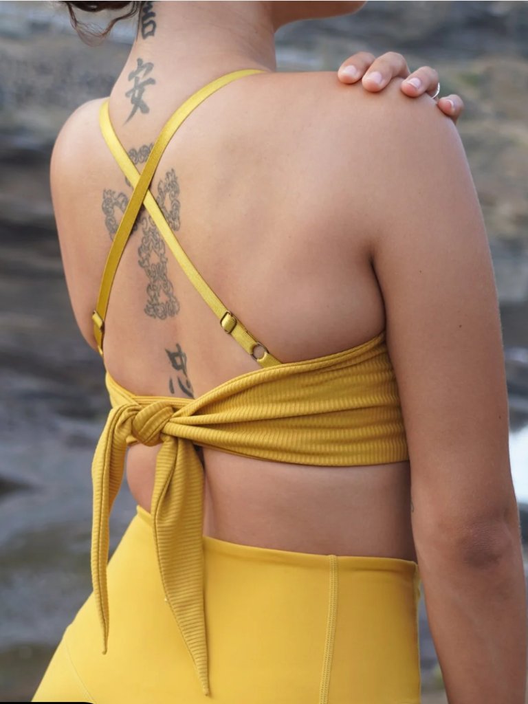 Love Fitness Cozy Ribbed High Impact Sports Bra In Honey Yellow — image 2 of 8